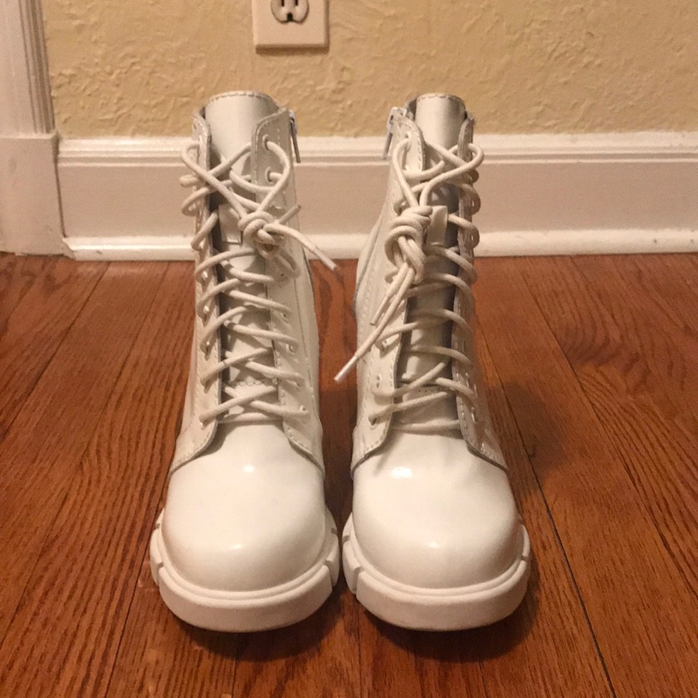 Jeffrey Campbell Legion Lace up Boots in white